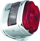 Bikers Choice 492757 Chrome Taillight with Red Lens and Top License Light for Harley-Davidson Big Twin & XL (1958-1967)