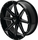 QuadBoss Slicer 18x7 PowerSports Wheel with Limited Edition Bull Logo Center Caps