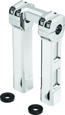 Kuryakyn 8 inch Billet Handlebar Risers Chrome - Enhance Comfort and Style for Harley Motorcycles