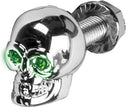 Lighted Skull Lic Plate Screw Green