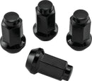 QuadBoss 3/8 inch 24 - 14mm Outer Diameter Black Lug Nuts (Set of 4)