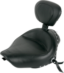 MUSTANG Wide Solo Seat - With Backrest - Black - Studded w/ Concho - XL '04-'20 79439