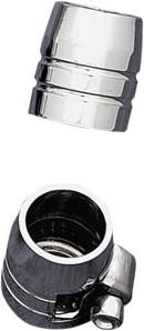 DRAG SPECIALTIES Grooved Hose Ends with Clamp - Chrome - 1/4" 03-6203CG-BC202