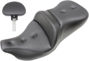 SADDLEMEN Roadsofa™ Seat - Pillow Top - with Backrest - Black - FLH/FLT '09-'24 808-07B-181TBR