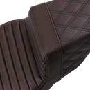 SADDLEMEN Step-Up Seat - Front Tuck-n-Roll/Rear Lattice Stitch - Brown - FL '08-'24 808-07B-176BR