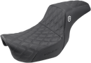 SADDLEMEN Pro Series SDC Performance Seat - w/o Backrest - Lattice Stitch/Lumbar Gripper - FLD/FXD '06-'17 SC80604DB