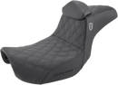 SADDLEMEN Pro Series SDC Performance Seat - w/ Backrest - Lattice Stitch/Lumbar Gripper - FLD/FXD '06-'17 SC80604DBKRT