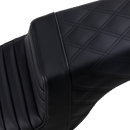 SADDLEMEN Step-Up Seat - Front Tuck-n-Roll/Rear Lattice Stitch - Black 807-11-176