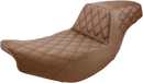 SADDLEMEN Step-Up Seat - Full Lattice Stitch - Brown - Indian I14-07-175BR