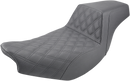 SADDLEMEN Step-Up Seat - Front Lattice Stitch/Rear Smooth - Black - Indian I14-07-172