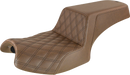 SADDLEMEN Step-Up Seat - Front Lattice Stitch/Rear Smooth - Brown - Challenger I20-06-172BR