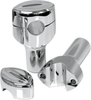 LA CHOPPERS Hefty Smooth Handlebar Risers for 1-1/4" Handlebars - 3" - Chrome LA-7404-03
