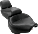 MUSTANG Seat - Vintage - Wide - Touring - Without Driver Backrest - One-Piece - Smooth - Black - Virago 75244