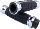 DRAG SPECIALTIES Grenade Grips - TBW - Chrome H17-05C6CT