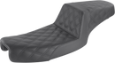 SADDLEMEN Step-Up Seat - Full Lattice Stitch - Black - Dyna 891-04-175