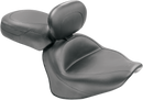 MUSTANG Seat - Vintage - Wide - Touring - With Driver Backrest - Two-Piece - Smooth - Black - VStar 1300 79477