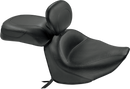 MUSTANG Seat - Vintage - Wide - Touring - With Driver Backrest - Two-Piece - Smooth - Black - Raider 79551