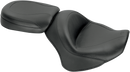 MUSTANG Seat - Vintage - Wide - Touring - Without Driver Backrest - Two-Piece - Smooth - Black - Stryker 76661