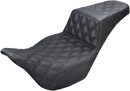 SADDLEMEN Step-Up Seat - Full Lattice Stitch - Black - FL '08-'24 808-07B-175