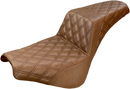 SADDLEMEN Step-Up Seat - Full Lattice Stitch - Brown 818-30-175BR