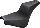 SADDLEMEN Step-Up Seat - Rear Lattice Stitch - Black - FX '18-'24 818-30-173
