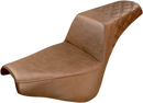 SADDLEMEN Step-Up Seat - Rear Lattice Stitch - Brown - FX '18-'24 818-30-173BR