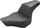 SADDLEMEN Step-Up Seat - Front Lattice Stitch - Black - FXSB 813-27-172