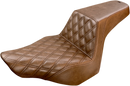 SADDLEMEN Step-Up Seat - Front Lattice Stitch - Brown - FXSB 813-27-172BR