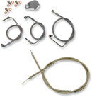 LA CHOPPERS Standard Stainless Braided Handlebar Cable/Brake Line Kit - 12"-14" Ape Hangers - '08-'13 FL LA-8010KT-13