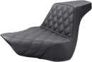 SADDLEMEN Step-Up Seat - Front Lattice Stitch - Black - FL/FX '18-'24 818-27-172