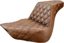 SADDLEMEN Step-Up Seat - Full Lattice Stitch - Brown - FL/FX '18-'24 818-27-175BR