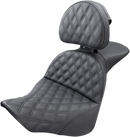 SADDLEMEN Explorer Seat - Lattice Stitched - Backrest - FL/FX '18-'24 818-27-030LS