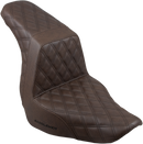 SADDLEMEN Step-Up Seat - Full Lattice Stitch - Brown 818-29-175BR