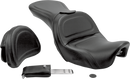 SADDLEMEN Seat - Explorer™ - With Backrest - Stitched - Black - FLD/FXD '06-'17 806-04-0301