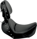 SADDLEMEN Heels Down Solo Seat - With Backrest - Studded - Black - Dyna 806-04-0031