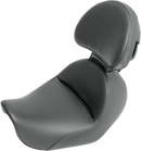 SADDLEMEN Heels Down Solo Seat - With Backrest - Plain - Black - Dyna 806-04-0041