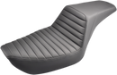 SADDLEMEN Step-Up Seat - Front Tuck-n-Roll - Black - Dyna 896-04-171