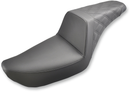 SADDLEMEN Step-Up Seat - Rear Lattice Stitched - Black - Dyna 804-04-173