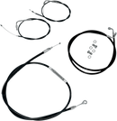 LA CHOPPERS Standard Black Vinyl Handlebar Cable/Brake Line Kit - Beach Bars - '07-'15 Softail LA-8110KT-04B