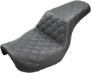 SADDLEMEN Step-Up Seat - Full Lattice Stitch - Black - Dyna 806-04-175