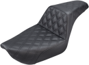 SADDLEMEN Step-Up Seat - Full Lattice Stitch - Black - Dyna 896-04-175