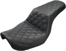 SADDLEMEN Step-Up Seat - Full Lattice Stitch - Black - Dyna 804-04-175