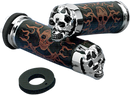 DRAG SPECIALTIES Skull Grips - Plain Eyes - Chrome 74693B
