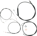 LA CHOPPERS Standard Black Vinyl Handlebar Cable/Brake Line Kit - 18"-20" Ape Hangers - '96-'03 Sportster LA-8300KT-19B
