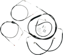 LA CHOPPERS Standard Black Vinyl Handlebar Cable/Brake Line Kit - 18"-20" Ape Hangers - '96-'07 FLH LA-8005KT-19B