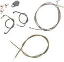 LA CHOPPERS Standard Stainless Braided Handlebar Cable/Brake Line Kit - 12"-14" Ape Hangers - '09-'13 FLH LA-8051KT-13