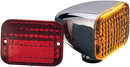 DRAG SPECIALTIES Rectangular Market Light - Dual Filament - Amber/Red 163075-BC216