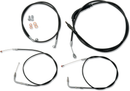 LA CHOPPERS Standard Black Vinyl Handlebar Cable/Brake Line Kit - 12"-14" Ape Hangers - '10-'17 FLD/FXDWG LA-8220KT-13B