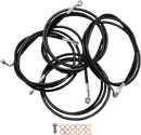 LA CHOPPERS Standard Black Vinyl Handlebar Cable/Brake Line Kit - 12"-14" Ape Hangers - '14-'16 FLH LA-8052KT-13B