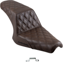SADDLEMEN Step-Up Seat - Full Lattice Stitch - Brown - Bolt '13-'24 Y13-16-175BR